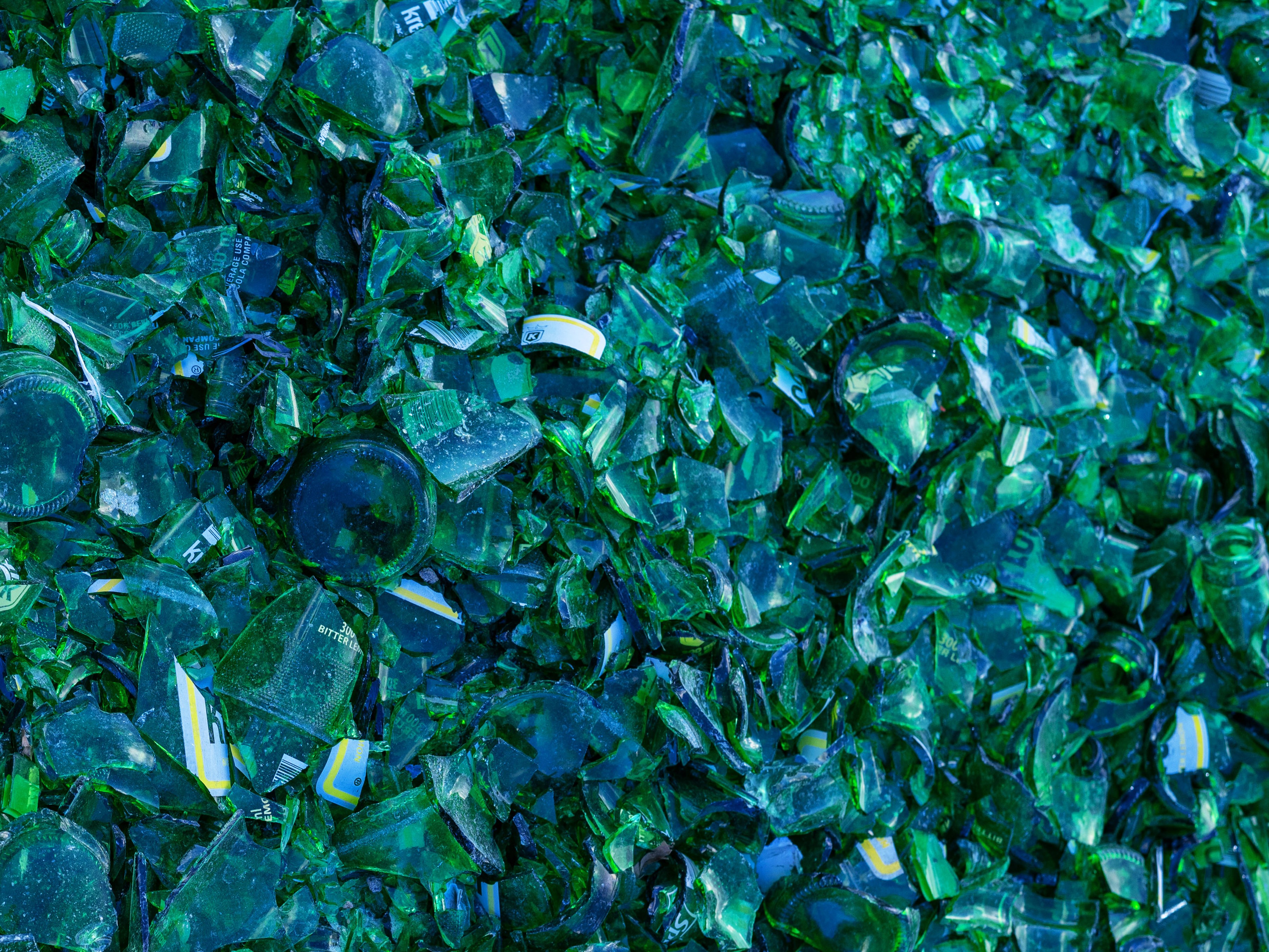 Clean processed bottles ready for reuse